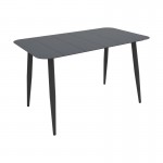 Τραπεζαρία Heven Vista pakoworld σετ 7τεμ μαύρο αλουμίνιο 120x70x72εκ