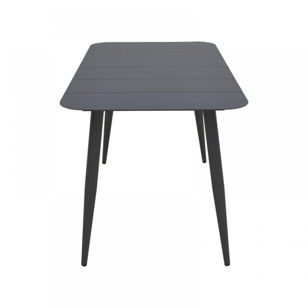Τραπεζαρία Heven Vista pakoworld σετ 7τεμ μαύρο αλουμίνιο 120x70x72εκ