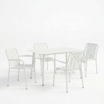 Τραπεζαρία Heven Vista pakoworld σετ 5τεμ λευκό αλουμίνιο 120x70x72εκ