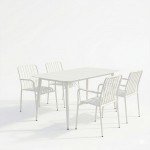 Τραπεζαρία Heven Vista pakoworld σετ 5τεμ λευκό αλουμίνιο 150x80x72εκ