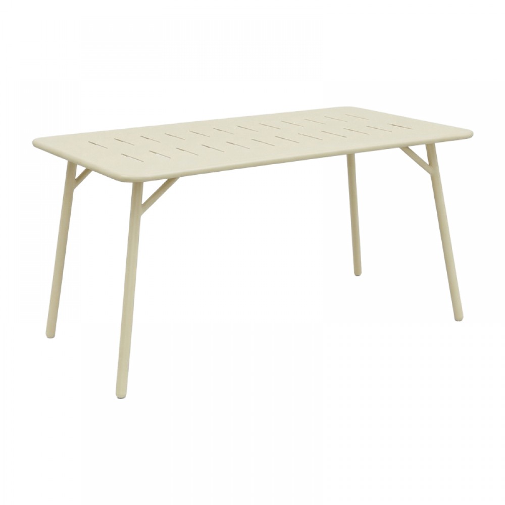 Τραπεζαρία Moraja Deraby Ι pakoworld σετ 5τεμ κρεμ μέταλλο 140x80x72εκ