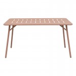 Τραπεζαρία Moraja Deraby pakoworld σετ 5τεμ terracotta μέταλλο 140x80x72εκ
