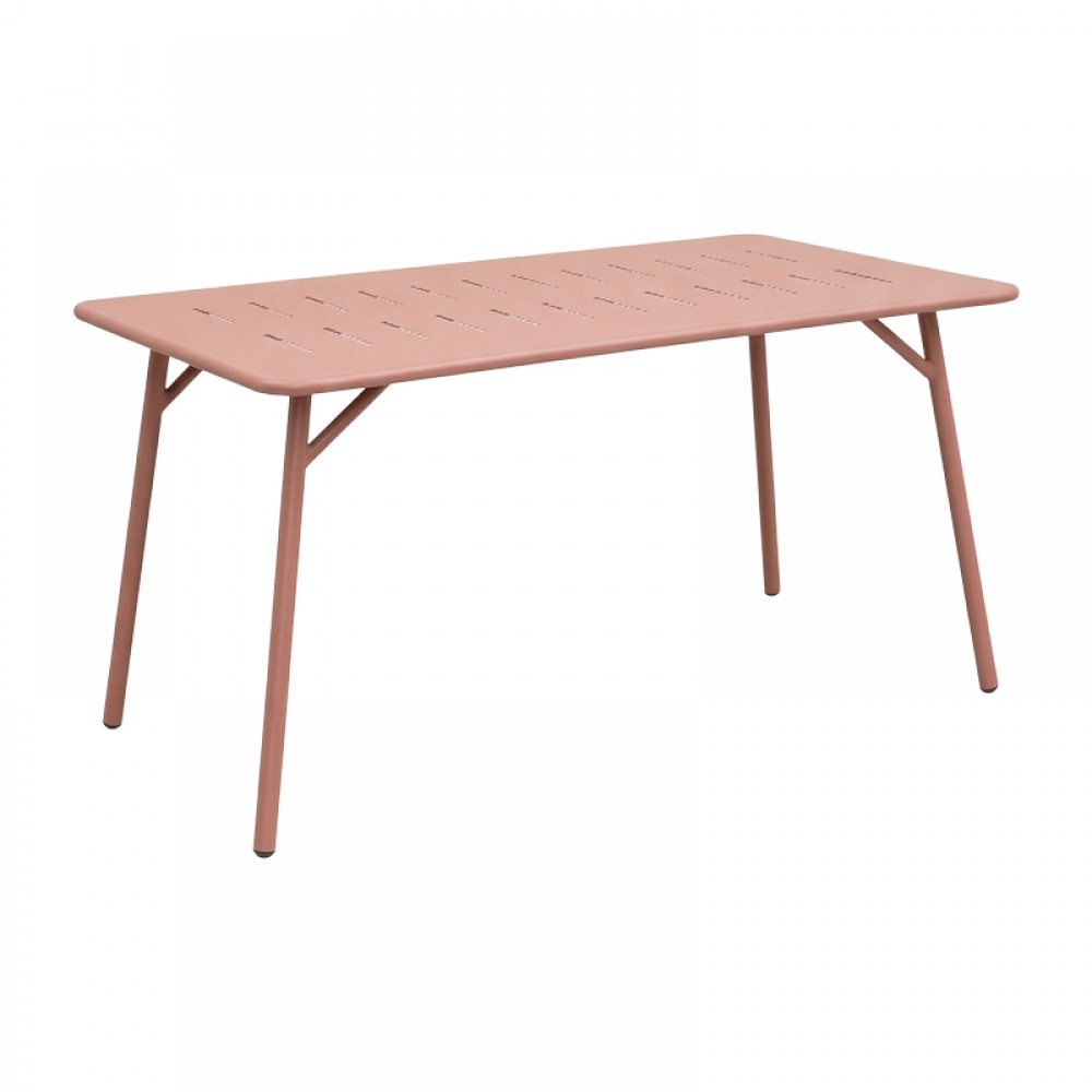 Τραπεζαρία Moraja Federal pakoworld σετ 5τεμ terracotta μέταλλο 140x80x72εκ
