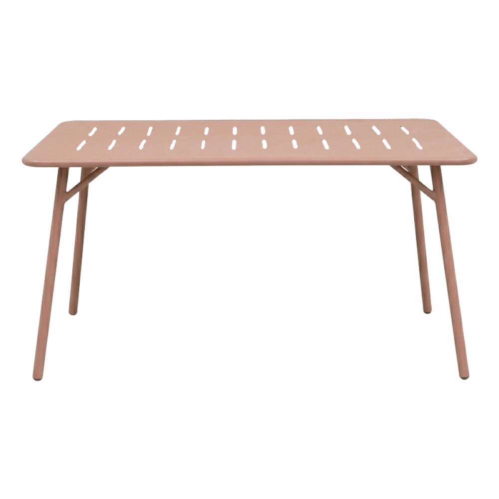 Τραπεζαρία Moraja Deraby Ι pakoworld σετ 5τεμ terracotta μέταλλο 140x80x72εκ