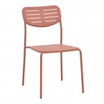 Τραπεζαρία Moraja Deraby I pakoworld σετ 3τεμ terracotta μέταλλο 70x70x73εκ