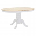 Τραπεζαρία Dallan Lars pakoworld 5τεμ λευκό rubberwood Φ100(+38)x100x75εκ