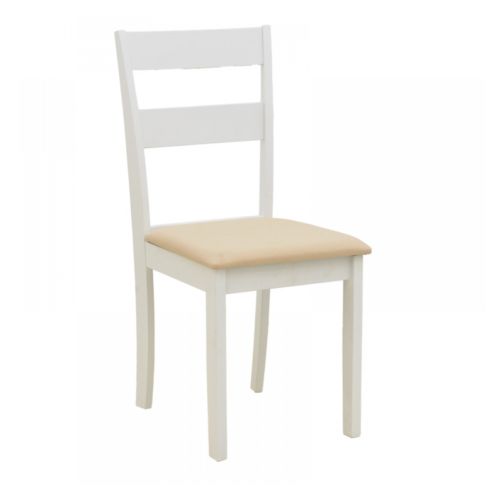 Τραπεζαρία Dallan Lars pakoworld 5τεμ λευκό rubberwood Φ100(+38)x100x75εκ