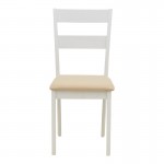 Τραπεζαρία Dallan Lars pakoworld 5τεμ λευκό rubberwood Φ100(+38)x100x75εκ