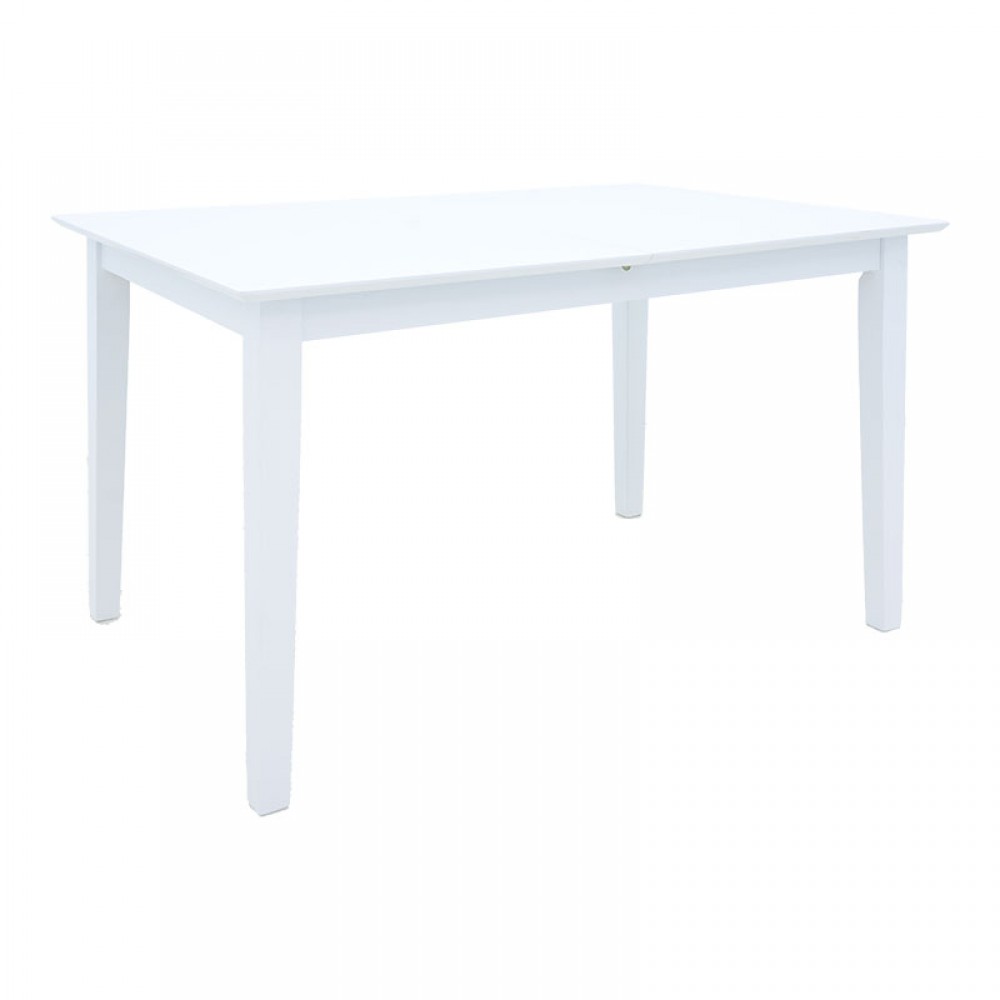 Τραπεζαρία Dallan Mabor pakoworld 5τεμ λευκό rubberwood 120-150x80x73,8εκ
