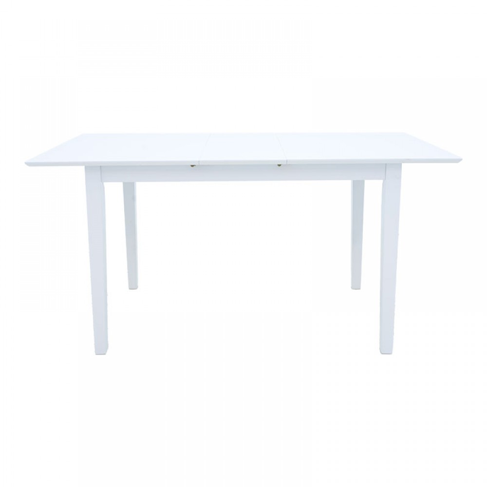 Τραπεζαρία Dallan Mabor pakoworld 5τεμ λευκό rubberwood 120-150x80x73,8εκ