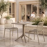 Τραπεζαρία Zoi Groovy pakoworld σετ 3τεμ cappuccino PP 80x80x74εκ