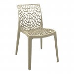 Τραπεζαρία Mercon Hush pakoworld σετ 3τεμ cappuccino PP Φ60x75εκ