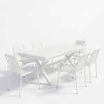 Τραπεζαρία Dagyn Vista pakoworld σετ 7τεμ λευκό αλουμίνιο 180-240x90x76εκ