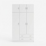 Ντουλάπα τρίφυλλη με πατάρι Alvia pakoworld λευκό 150x51x240εκ