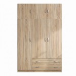 Ντουλάπα τρίφυλλη με πατάρι Alvia pakoworld sonoma 150x51x240εκ