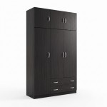 Ντουλάπα τρίφυλλη με πατάρι Alvia pakoworld wenge 150x51x240εκ