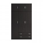 Ντουλάπα τρίφυλλη με πατάρι Alvia pakoworld wenge 150x51x240εκ