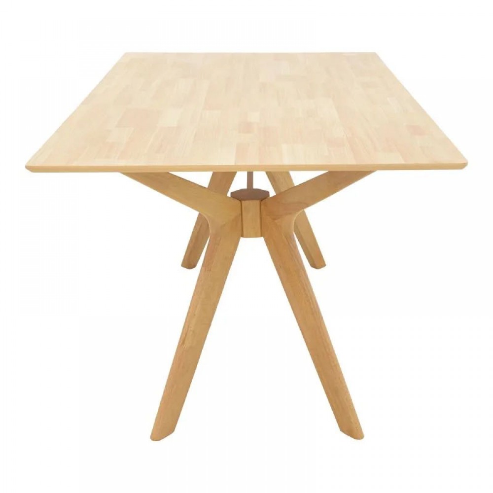 Τραπεζαρία με Καρέκλες Raudi μπεζ και Τραπέζι Raffles rubberwood σε φυσική απόχρωση 150x90x76εκ Σετ 5τεμ