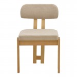 Τραπεζαρία με Καρέκλες Genoa μπεζ και Τραπέζι Eleganza sonoma MDF και rubberwood 180x99x75,8εκ Σετ 7τεμ