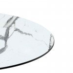 Επιφάνεια τραπεζιού Melody pakoworld HPL λευκό μαρμάρου Φ60εκ πάχους 12mm