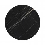 Επιφάνεια τραπεζιού Relian pakoworld HPL μαύρο όψη μαρμάρου Φ60εκ πάχους 12mm