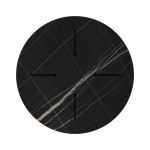 Επιφάνεια τραπεζιού Relian pakoworld HPL μαύρο όψη μαρμάρου Φ60εκ πάχους 12mm