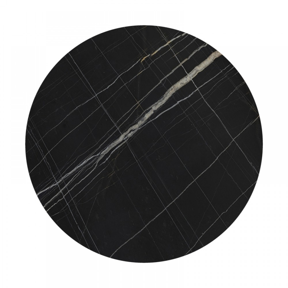 Επιφάνεια τραπεζιού Relian pakoworld HPL μαύρο όψη μαρμάρου Φ69εκ πάχους 12mm