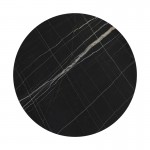 Επιφάνεια τραπεζιού Relian pakoworld HPL μαύρο όψη μαρμάρου Φ69εκ πάχους 12mm