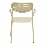 Πολυθρόνα Deraby pakoworld στοιβαζόμενη κρεμ μέταλλο 56x45.5x83εκ