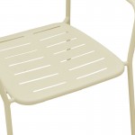 Πολυθρόνα Deraby pakoworld στοιβαζόμενη κρεμ μέταλλο 56x45.5x83εκ