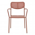 Πολυθρόνα Deraby pakoworld στοιβαζόμενη terracotta μέταλλο 56x45.5x83εκ