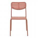 Καρέκλα Deraby pakoworld στοιβαζόμενη terracotta μέταλλο 52.5x45.5x83εκ