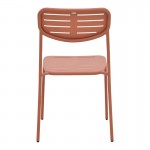 Καρέκλα Deraby pakoworld στοιβαζόμενη terracotta μέταλλο 52.5x45.5x83εκ