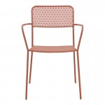 Πολυθρόνα Federal pakoworld στοιβαζόμενη terracotta μέταλλο 57x58x81.5εκ