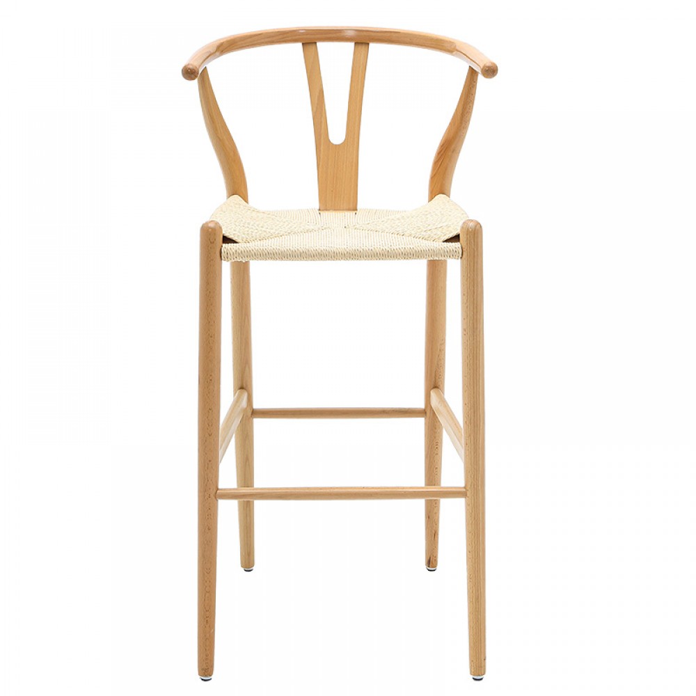 Σκαμπό μπαρ Sandra pakoworld ξύλο-σχοινί φυσικό