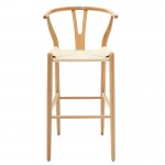 Σκαμπό μπαρ Sandra pakoworld ξύλο-σχοινί φυσικό