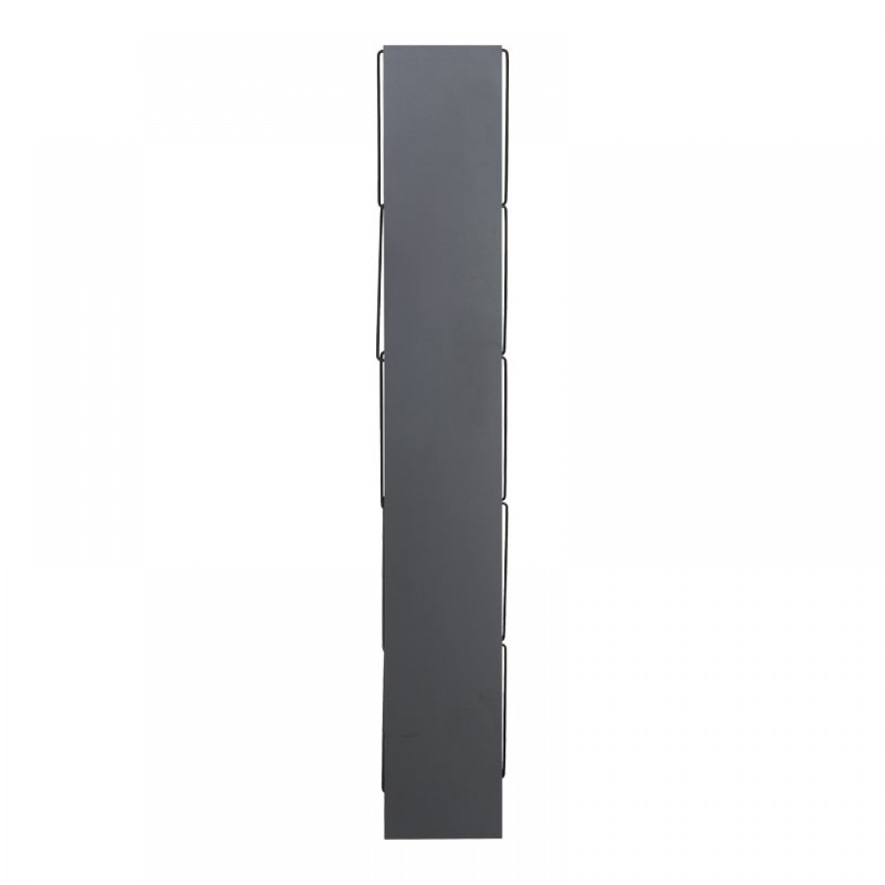Βιβλιοθήκη mini Tars pakoworld  ανθρακί-μαύρο 50x22x150εκ