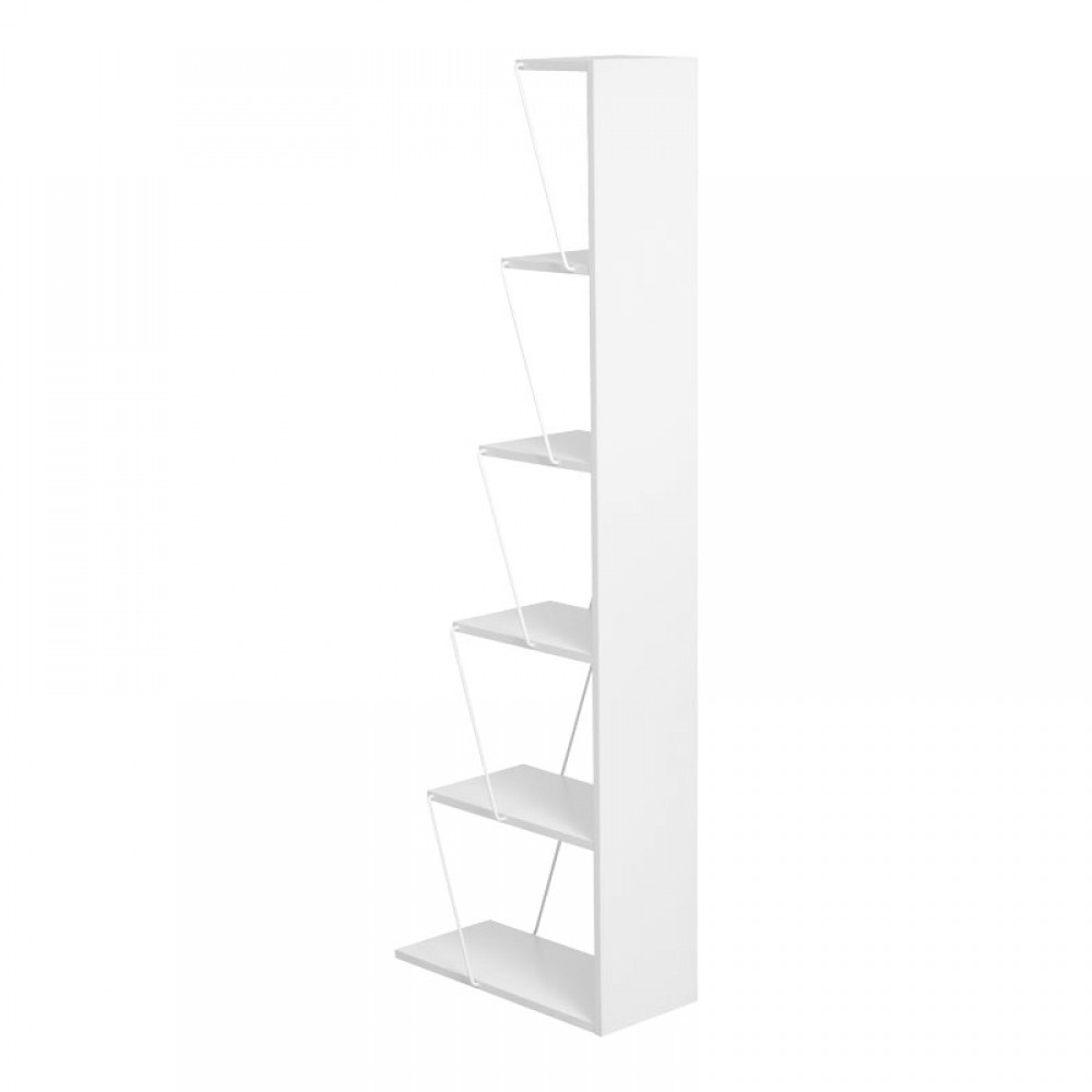 Βιβλιοθήκη mini Tars pakoworld λευκό 50x22x150εκ