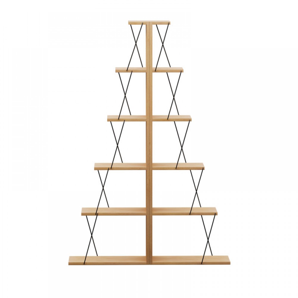 Βιβλιοθήκη mini Tars pakoworld sonoma-μαύρο 130x22x146εκ