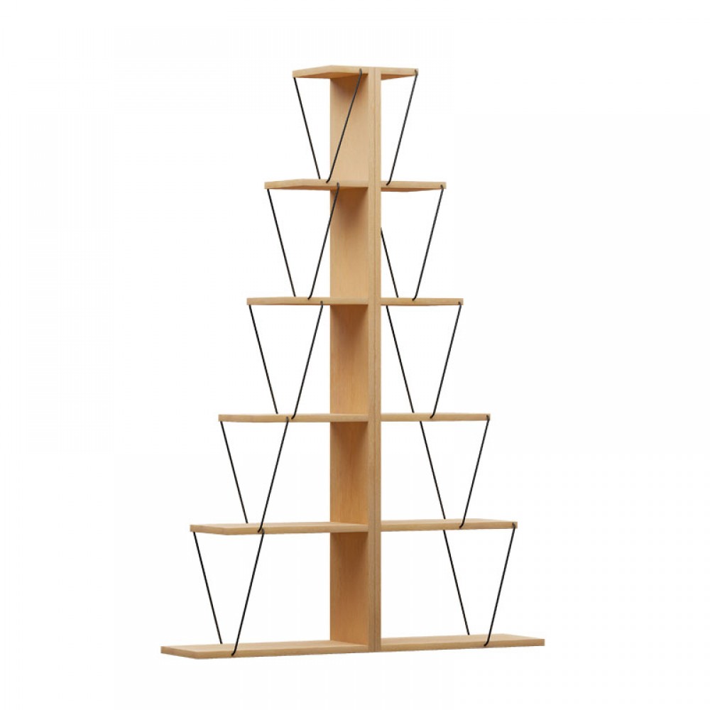 Βιβλιοθήκη mini Tars pakoworld sonoma-μαύρο 130x22x146εκ