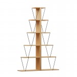 Βιβλιοθήκη mini Tars pakoworld sonoma-μαύρο 130x22x146εκ