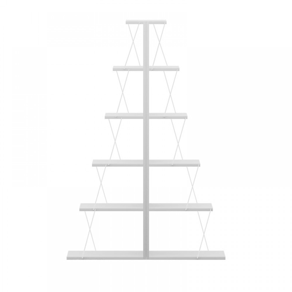 Βιβλιοθήκη mini Tars pakoworld λευκό 130x22x146εκ