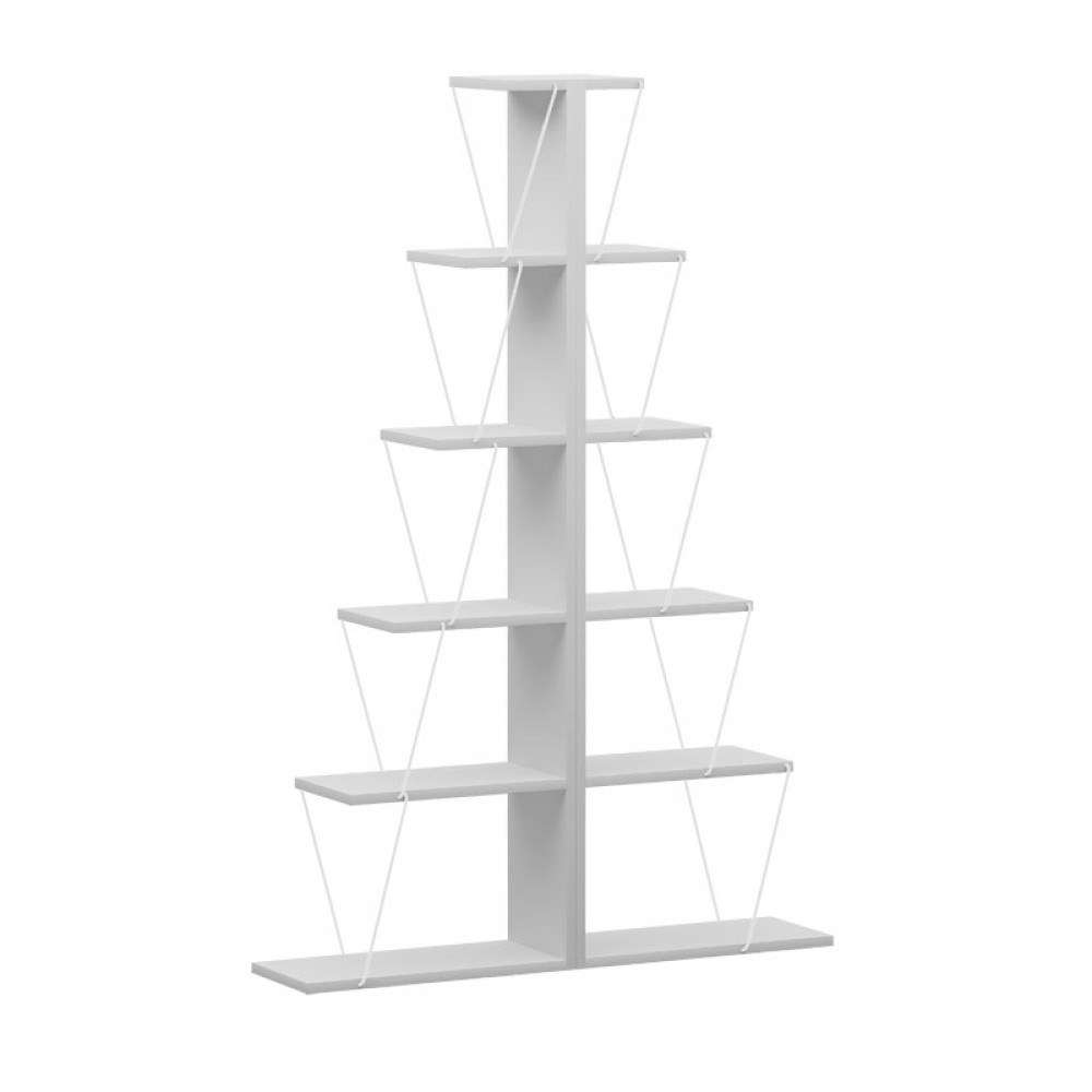 Βιβλιοθήκη mini Tars pakoworld λευκό 130x22x146εκ