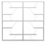 Βιβλιοθήκη Tars pakoworld γκρι-λευκό 168x24x157εκ