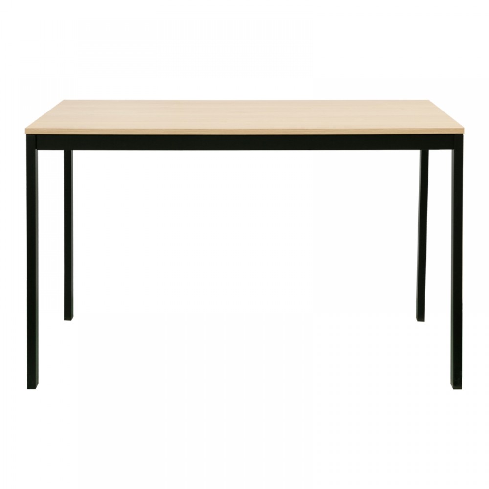 Τραπέζι Extento pakoworld επεκτεινόμενο σε φυσική απόχρωση με μαύρα μεταλλικά πόδια 120-180x74x75εκ