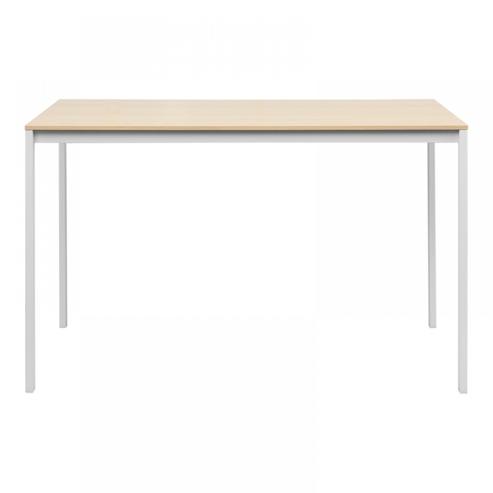 Τραπέζι Faragio pakoworld σε φυσική απόχρωση-λευκά μεταλλικά πόδια 120x75x75εκ