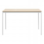 Τραπέζι Faragio pakoworld σε φυσική απόχρωση-λευκά μεταλλικά πόδια 120x75x75εκ