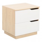 Κομοδίνο Verena pakoworld φυσικό με λευκό 48x40x48εκ