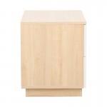 Κομοδίνο Verena pakoworld φυσικό με λευκό 48x40x48εκ
