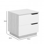 Κομοδίνο Verena pakoworld φυσικό με λευκό 48x40x48εκ